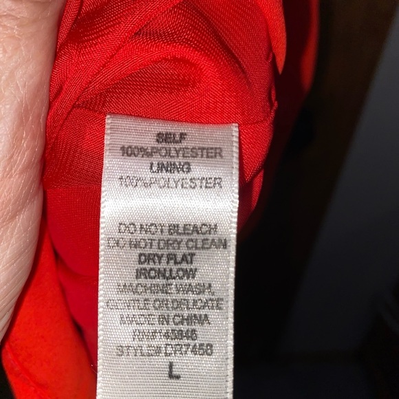 Everly Cherry Red Goddess Style High Neck Lined Dress Size L - EUC - Picture 4 of 7